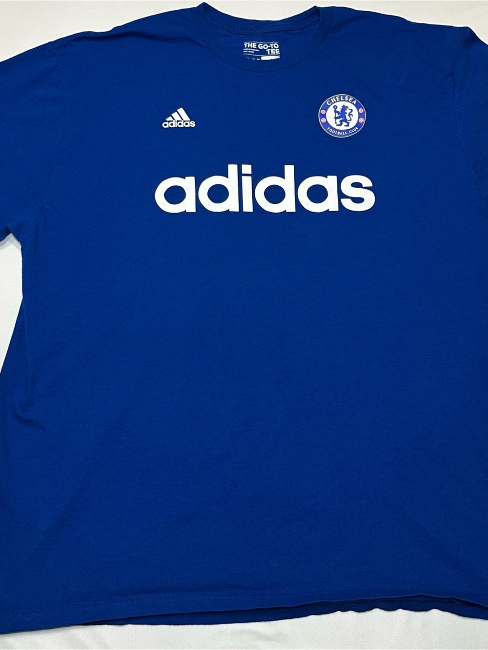 adidas Chelsea FC Soccer Graphic T Shirt Royal Blue Men's Size 2XL XXL Go To Tee